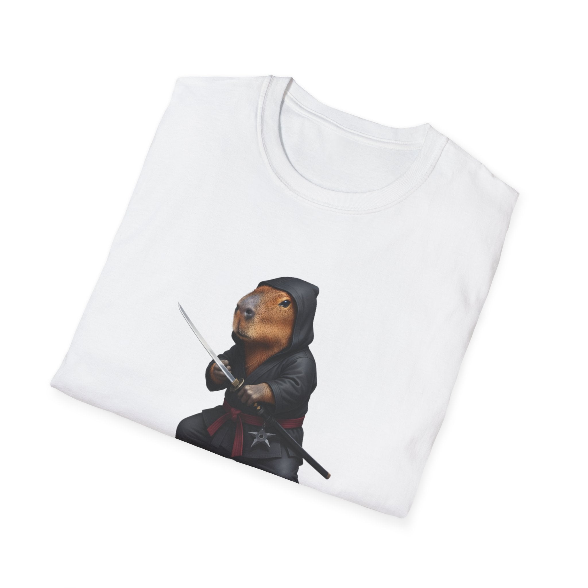 Stealthy Capybara Warrior T-Shirt | Zen Assassin Tactical Capy