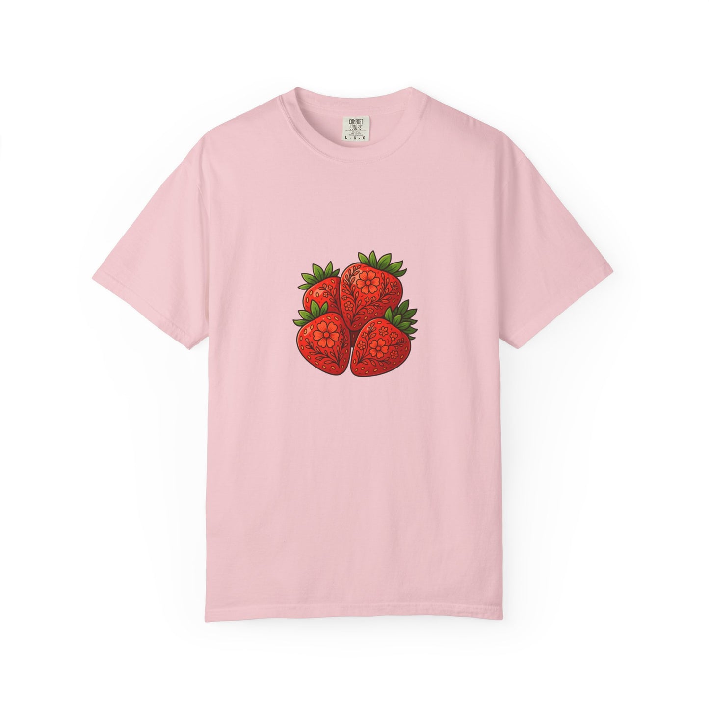 Strawberry Cluster T-shirt | Retro Floral Fruit Illustration