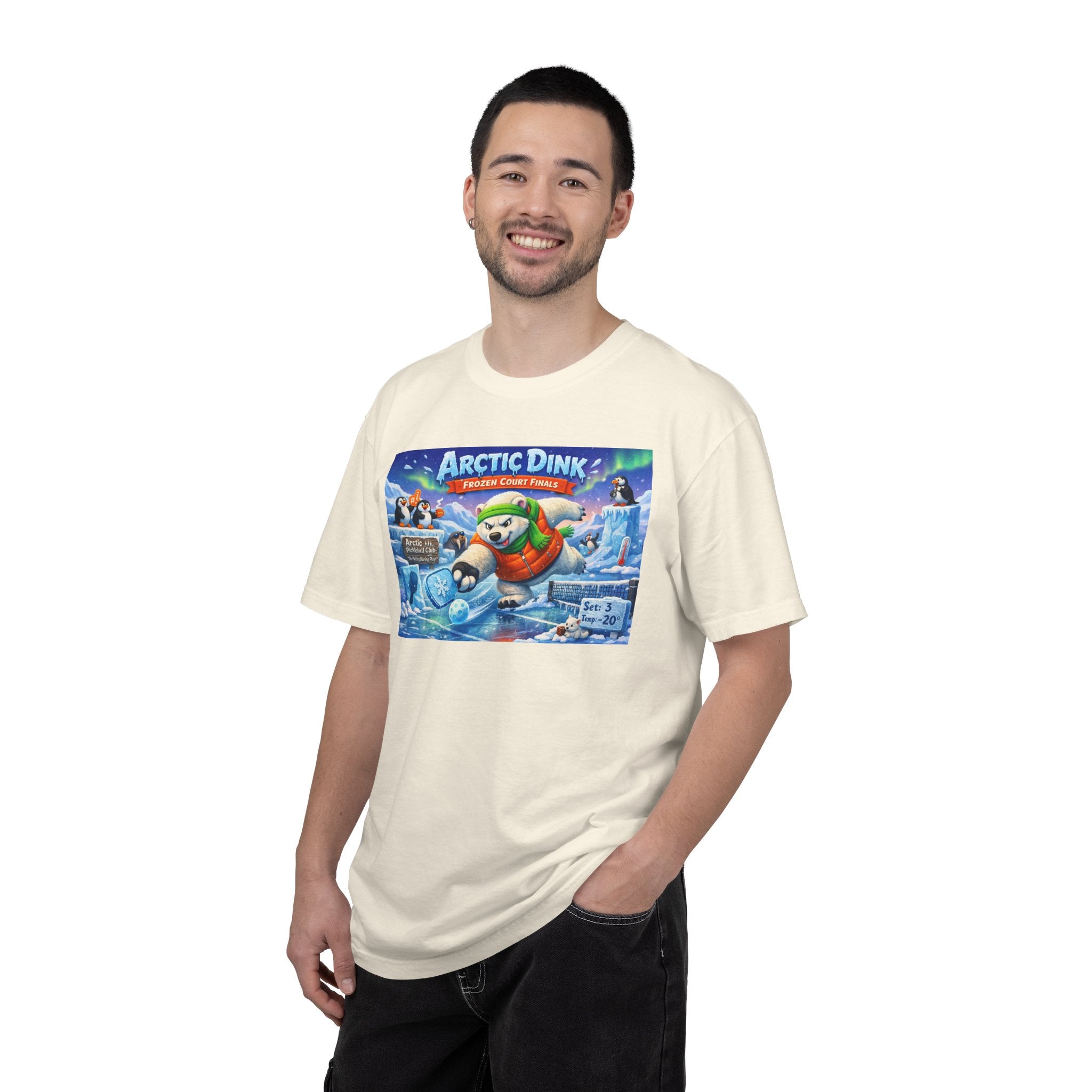 Arctic Dink Polar Bear Pickleball T-Shirt | Retro Game Art