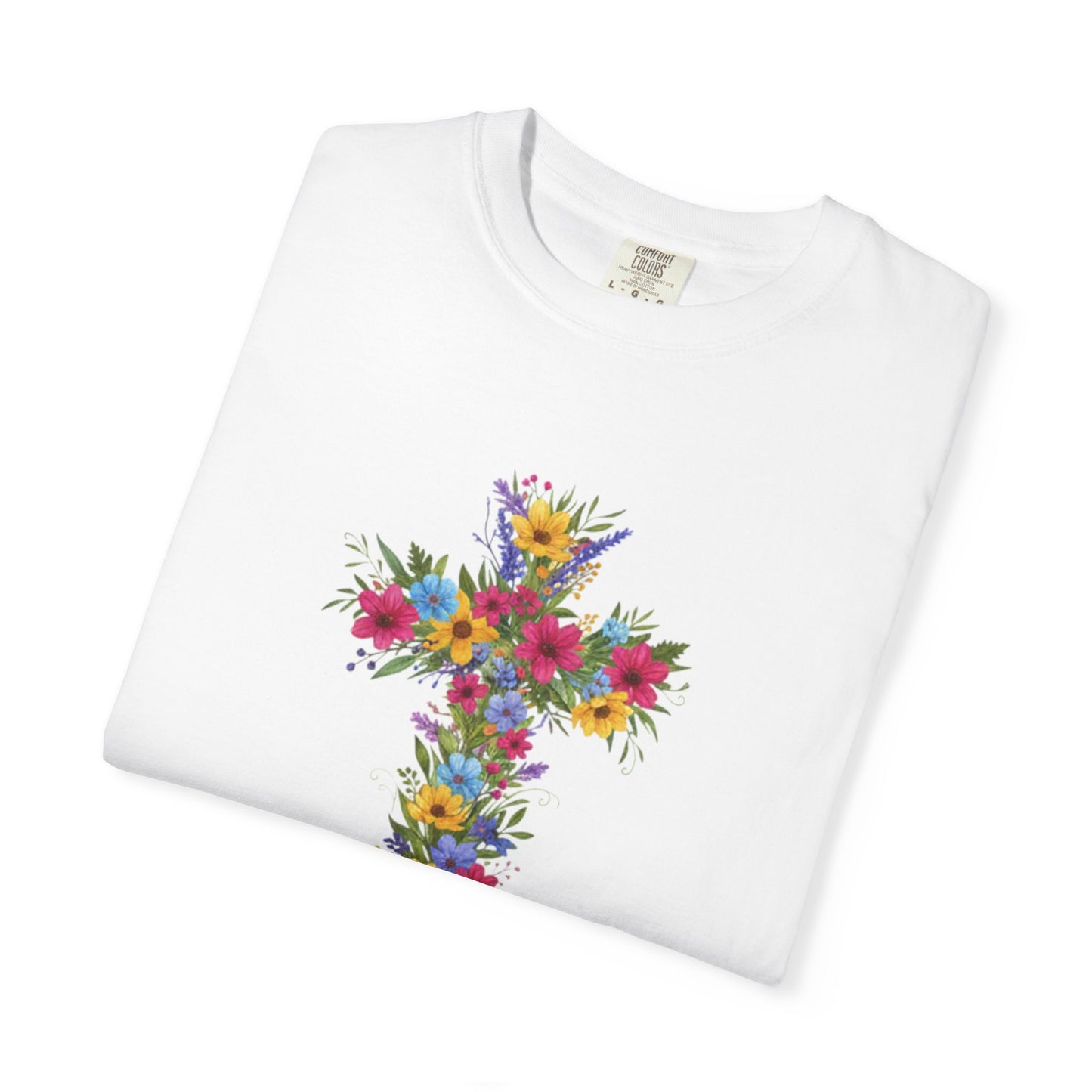 Floral Cross T-shirt | Colorful Flower Cross Tee, Christian Faith Shirt