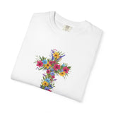 Floral Cross T-shirt | Colorful Flower Cross Tee, Christian Faith Shirt