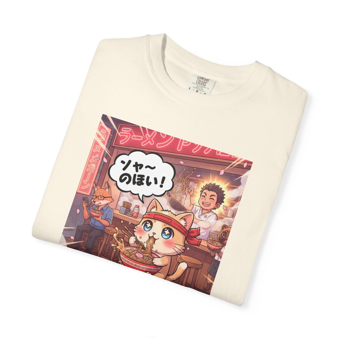 Kawaii Cat Ramen Shop T-Shirt | Anime Noodle Bar Illustration