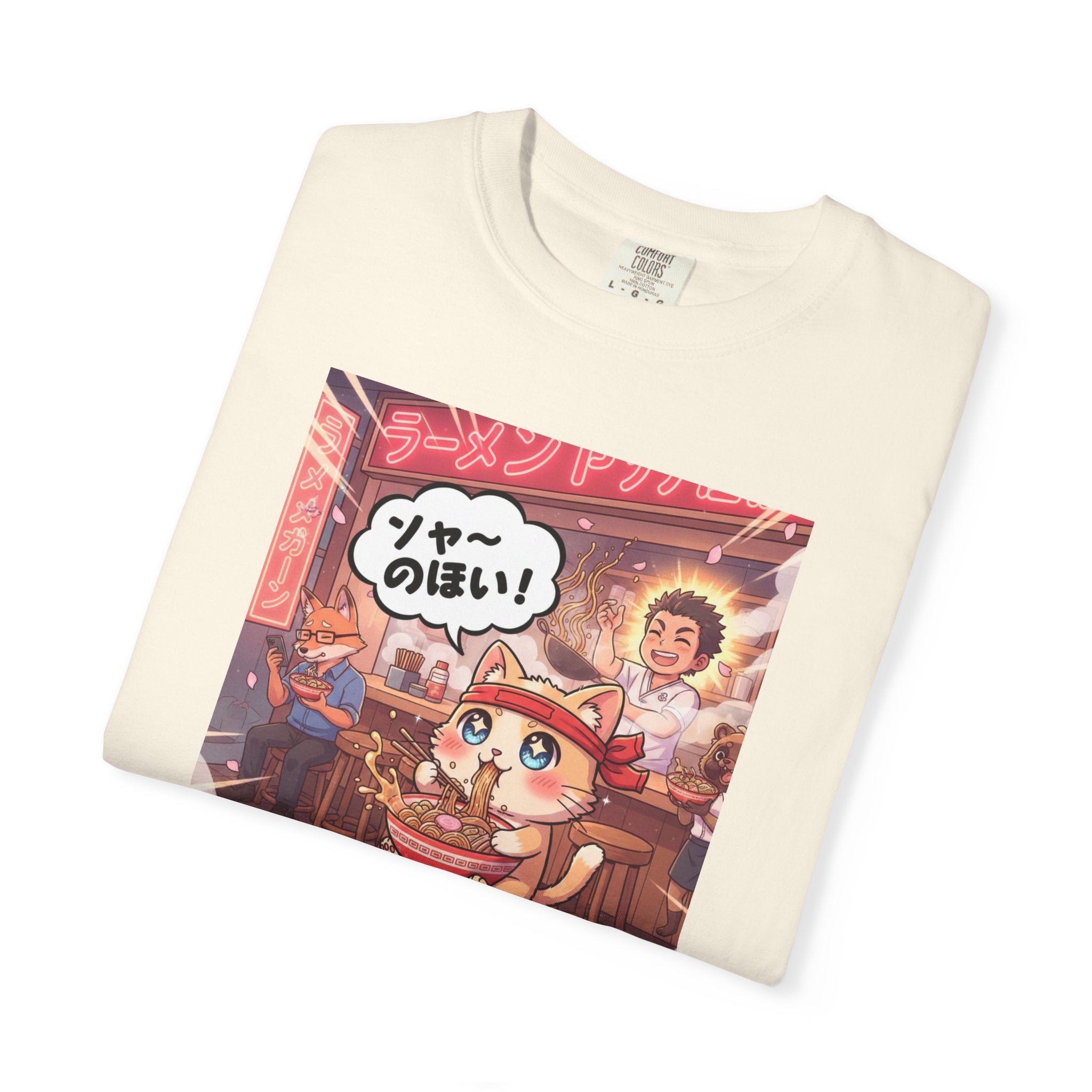 Kawaii Cat Ramen Shop T-Shirt | Anime Noodle Bar Illustration