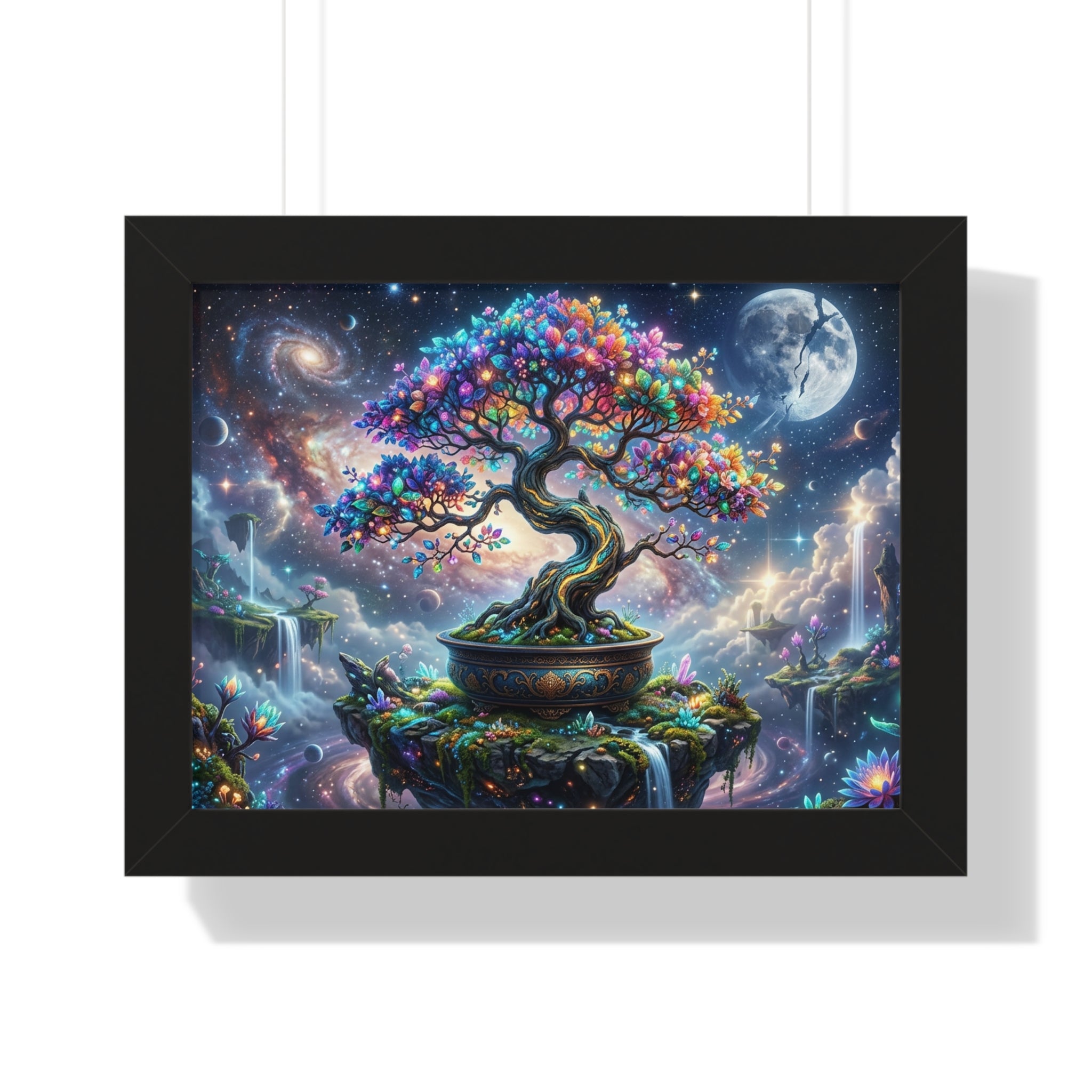 Cosmic Genesis Bonsai - Giclée Art Print on Canvas