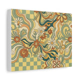 Retro Floral Swirl Matte Canvas