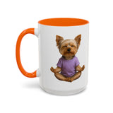 Meditating Yorkshire Terrier Mug | Accent Coffee Mug 11oz 15oz