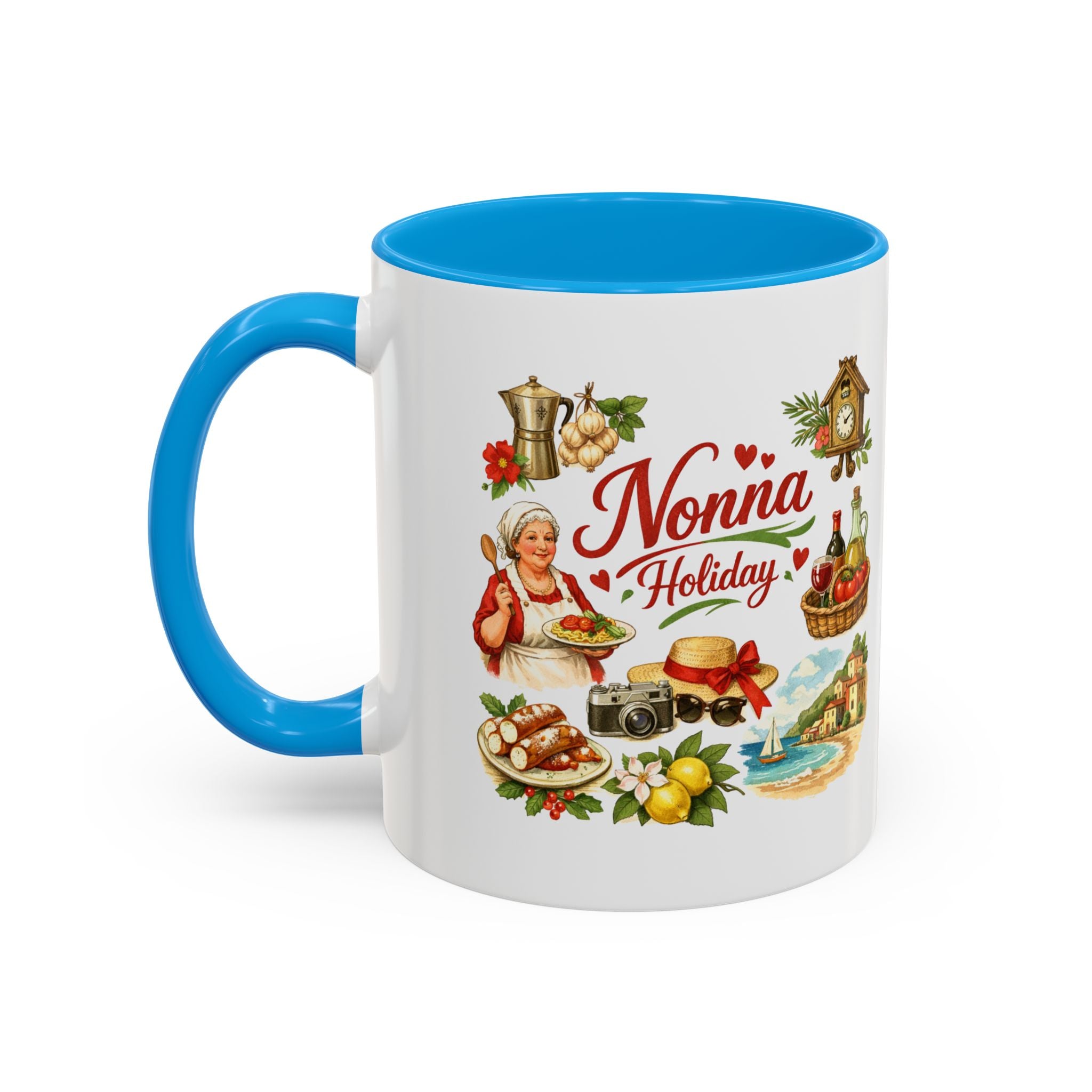 Nonna Holiday mug | Italian grandma kitchen design, vintage food icons
