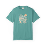 Coastal Seashells and Coral T-Shirt | Beach Wave Sunset Art