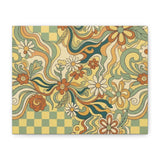 Retro Floral Swirl Matte Canvas