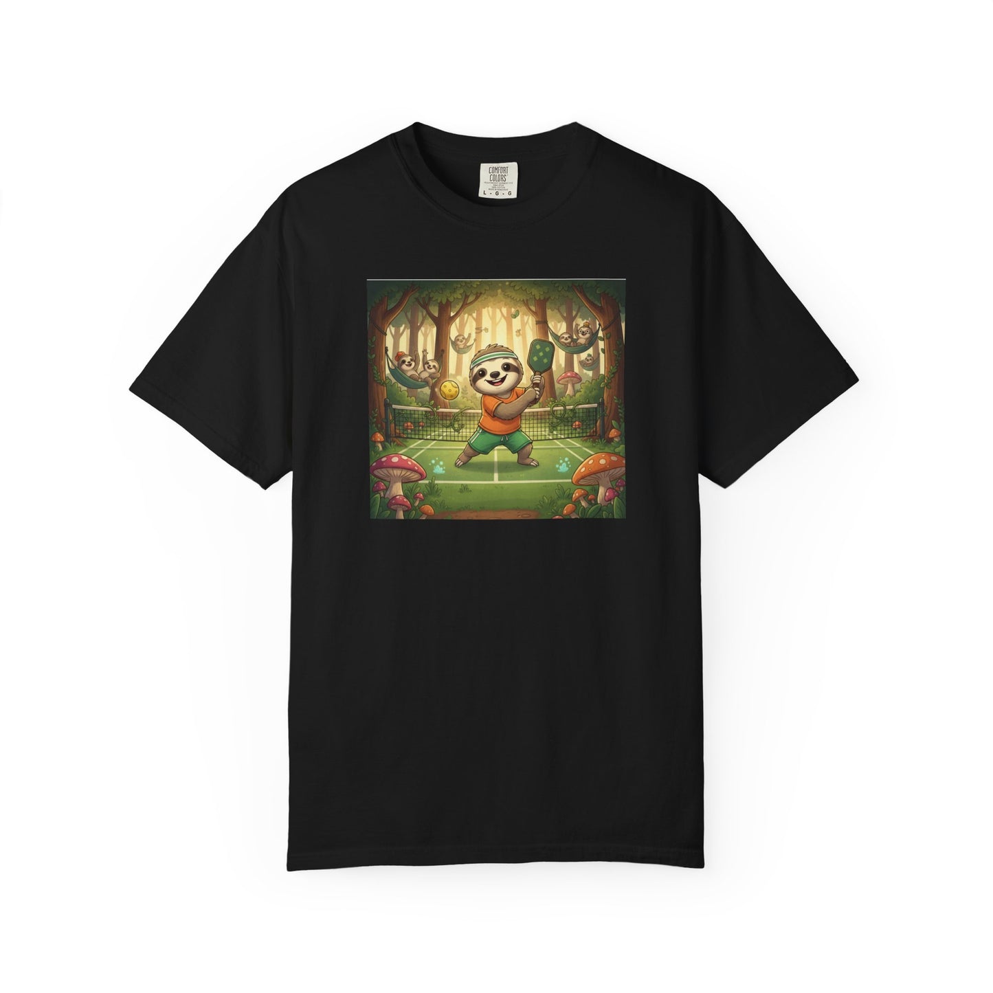 Sloth Pickleball Illustration T-shirt | Whimsical Forestcore Slow Living