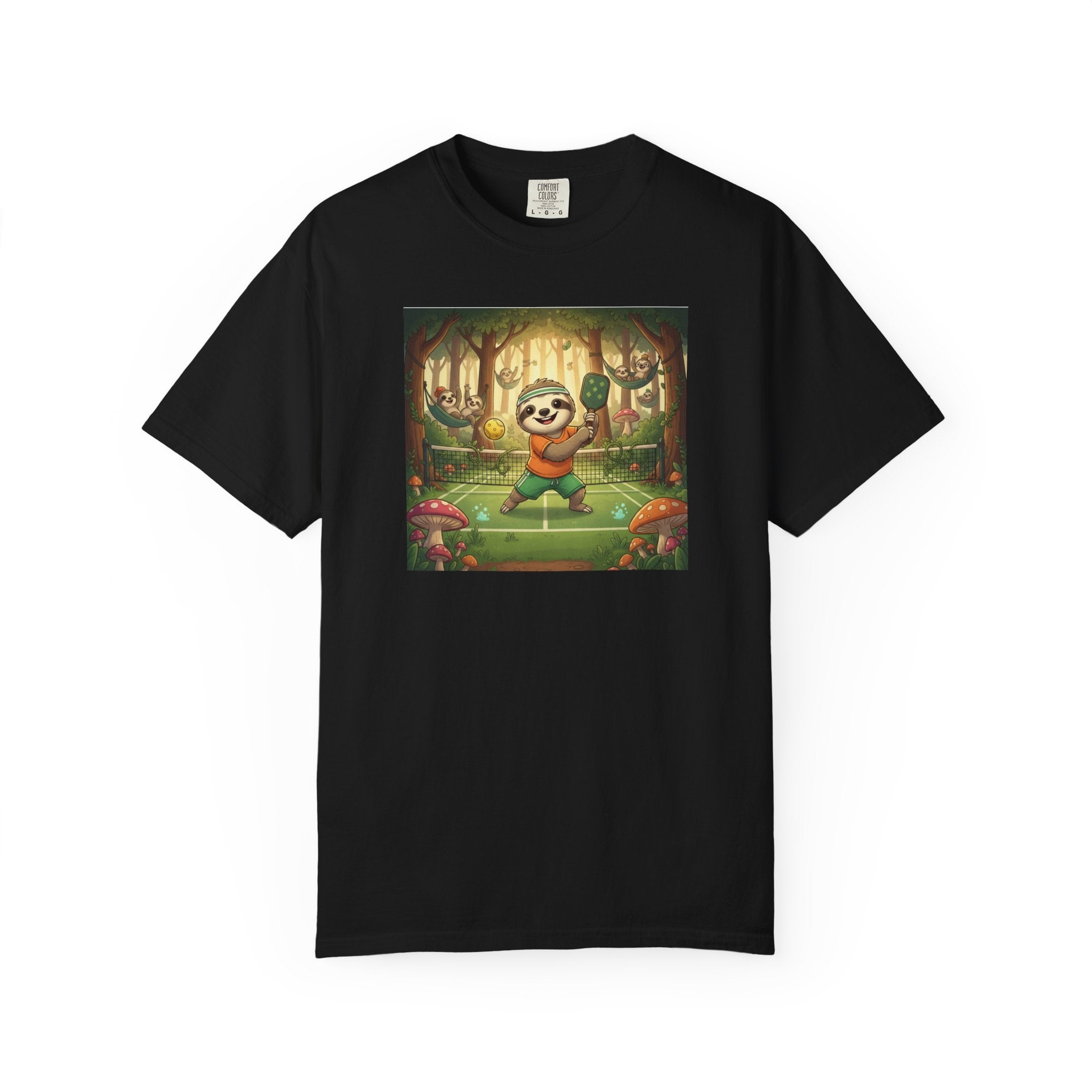 Sloth Pickleball Illustration T-shirt | Whimsical Forestcore Slow Living