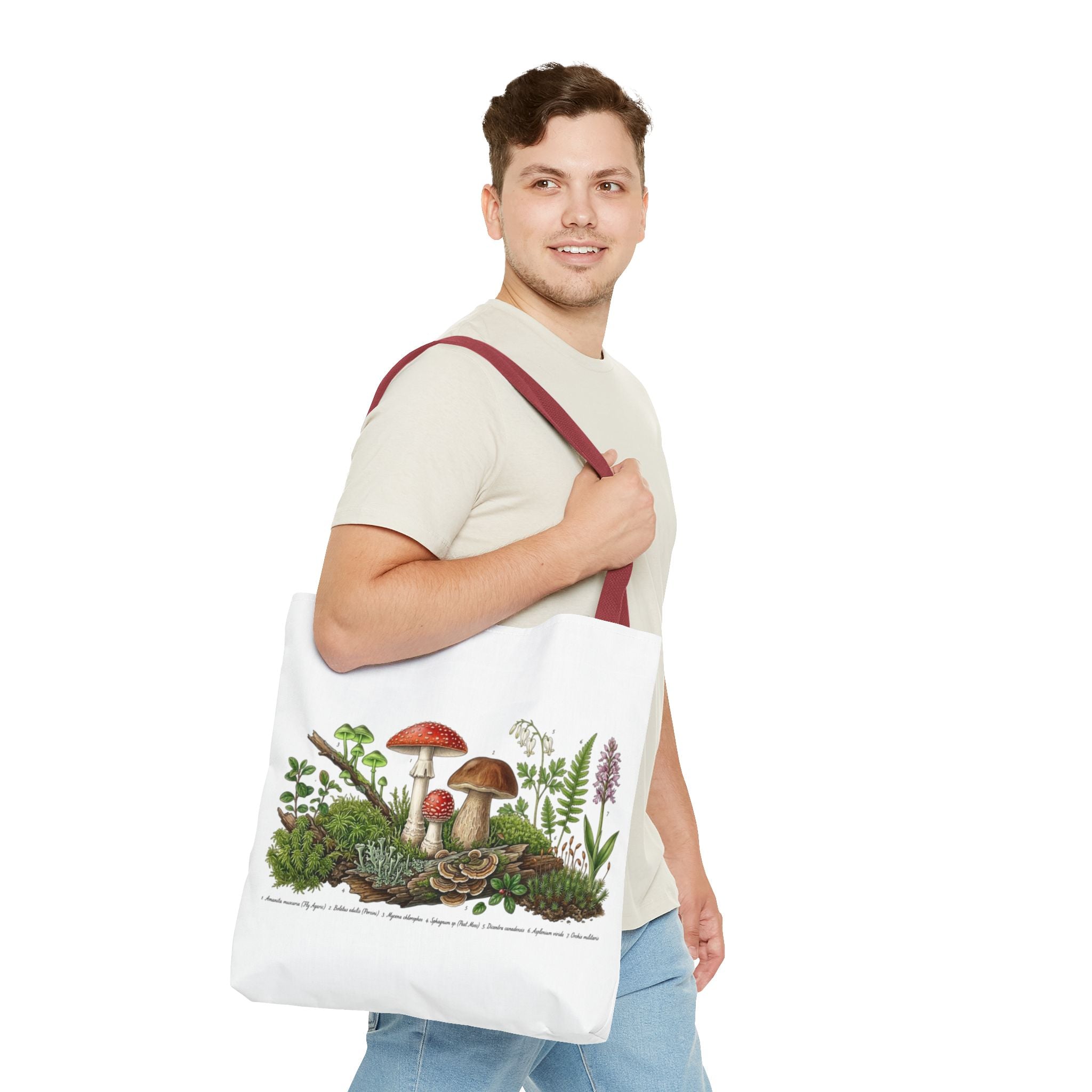 Vintage Mushroom Wildflower Specimen Study Tote Bag