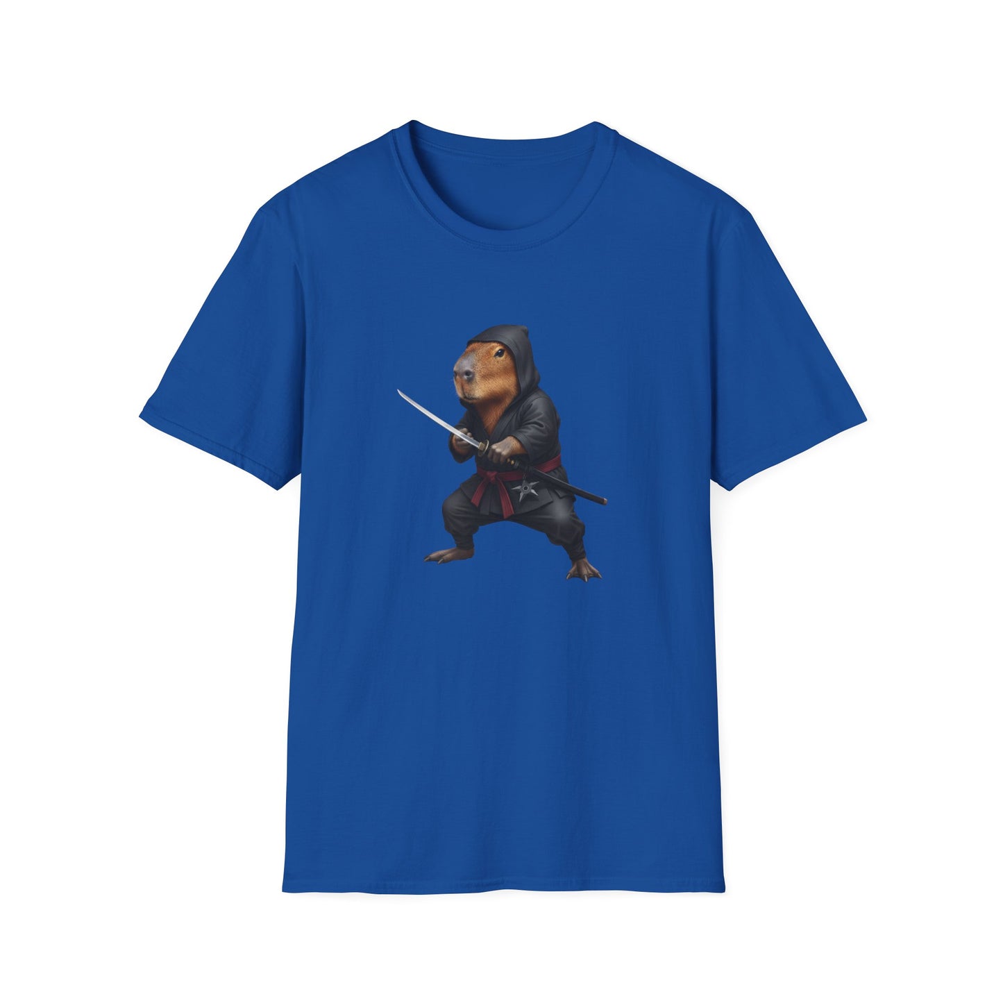Stealthy Capybara Warrior T-Shirt | Zen Assassin Tactical Capy