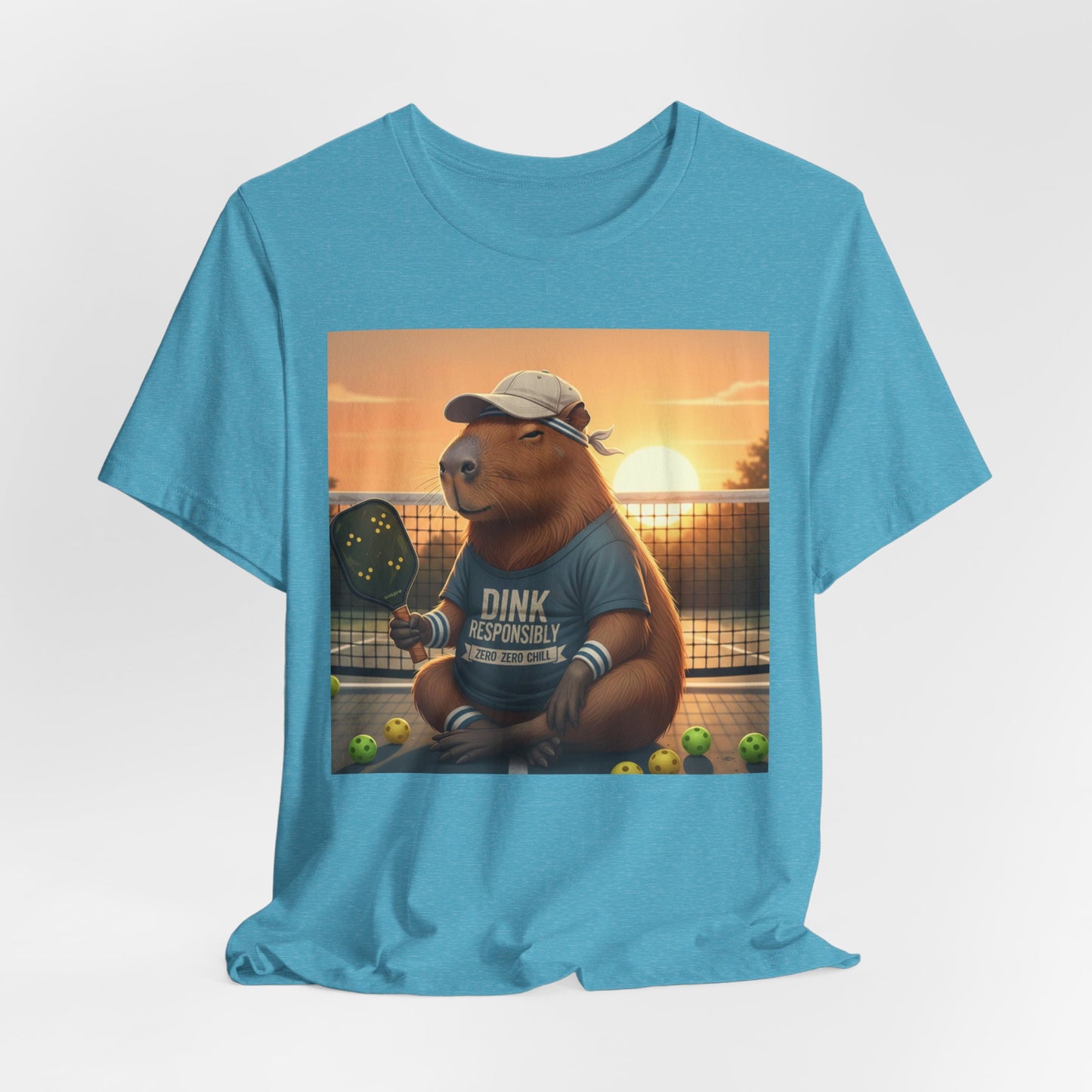 Dink Responsibly Pickleball Capybara Tee | Funny Animal Sports Art