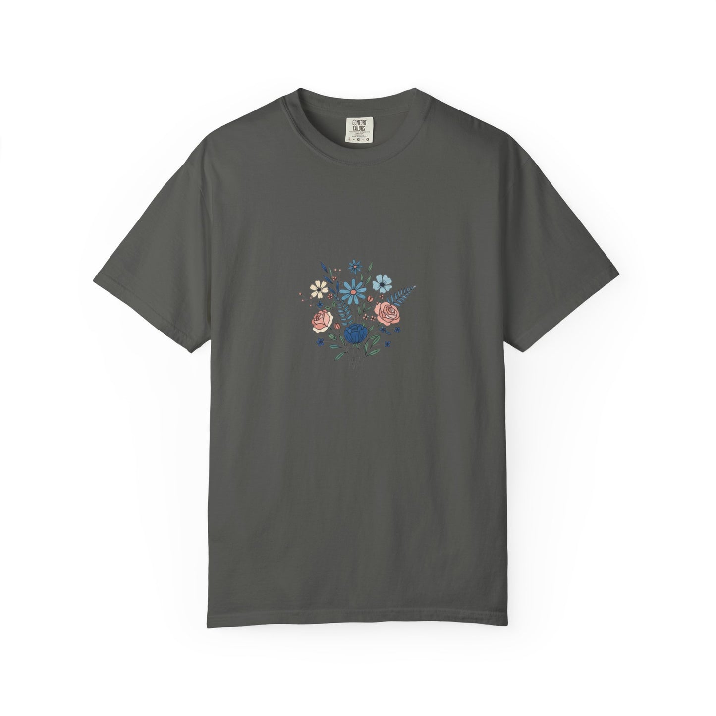 Wildflower Bouquet T-Shirt | Centered Floral Illustration, Daisies & Roses