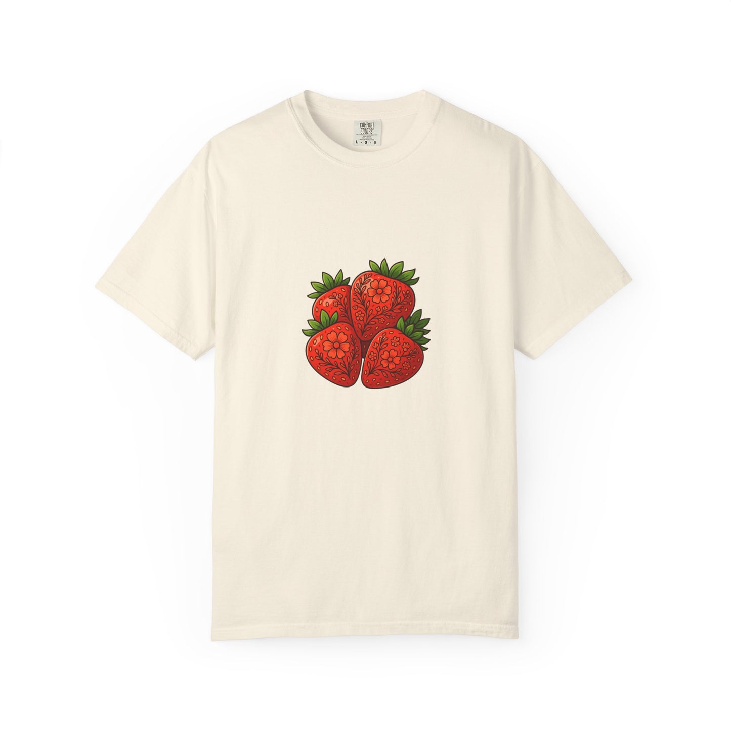 Strawberry Cluster T-shirt | Retro Floral Fruit Illustration