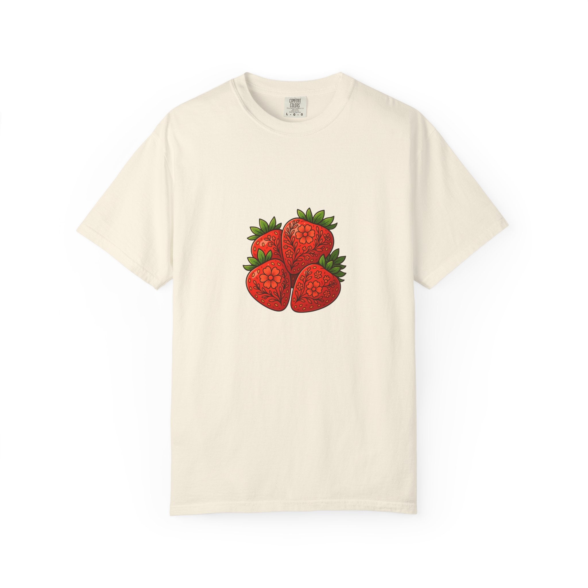 Strawberry Cluster T-shirt | Retro Floral Fruit Illustration