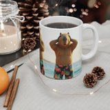 See No Evil Capybara Beach Mug | Funny Rodent Coffee Cup