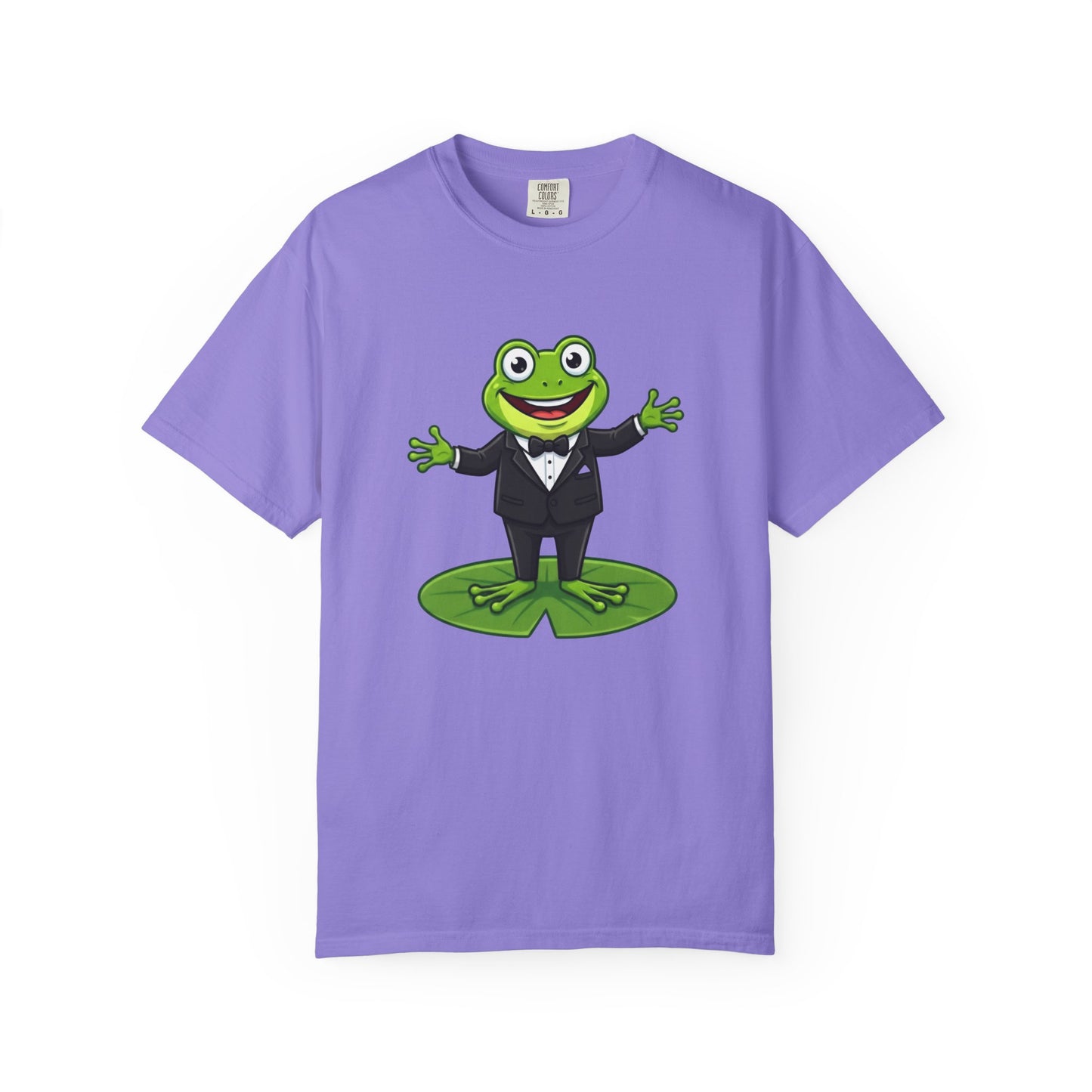 Funny Tuxedo Frog T-shirt | Frog on Lily Pad Amphibian Design