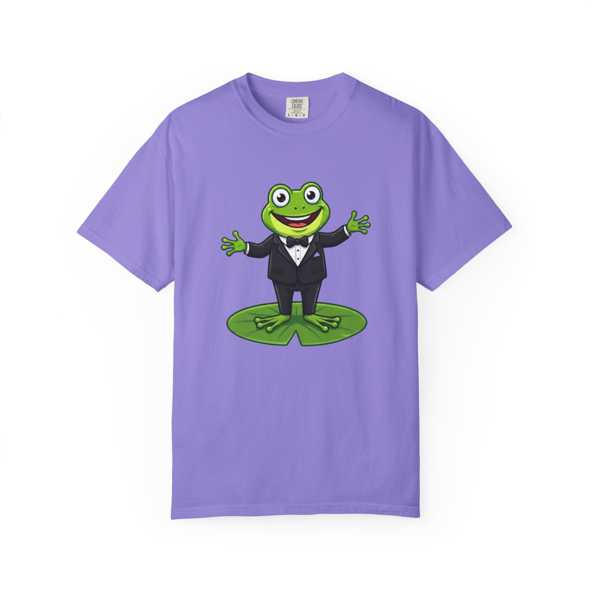 Funny Tuxedo Frog T-shirt | Frog on Lily Pad Amphibian Design