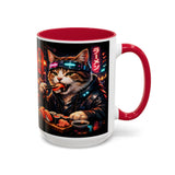 Cyberpunk Sushi Cat Mug | 11oz 15oz Ceramic Coffee Cup
