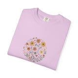 Autumn Wildflower Bouquet T-Shirt | Floral Circle Illustration