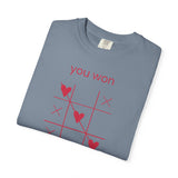 You Won My Heart tic tac toe T-shirt | Valentine heart game tee