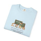 Beagle Pickleball Classroom Cartoon T-shirt | Dog Teacher Paw School Design