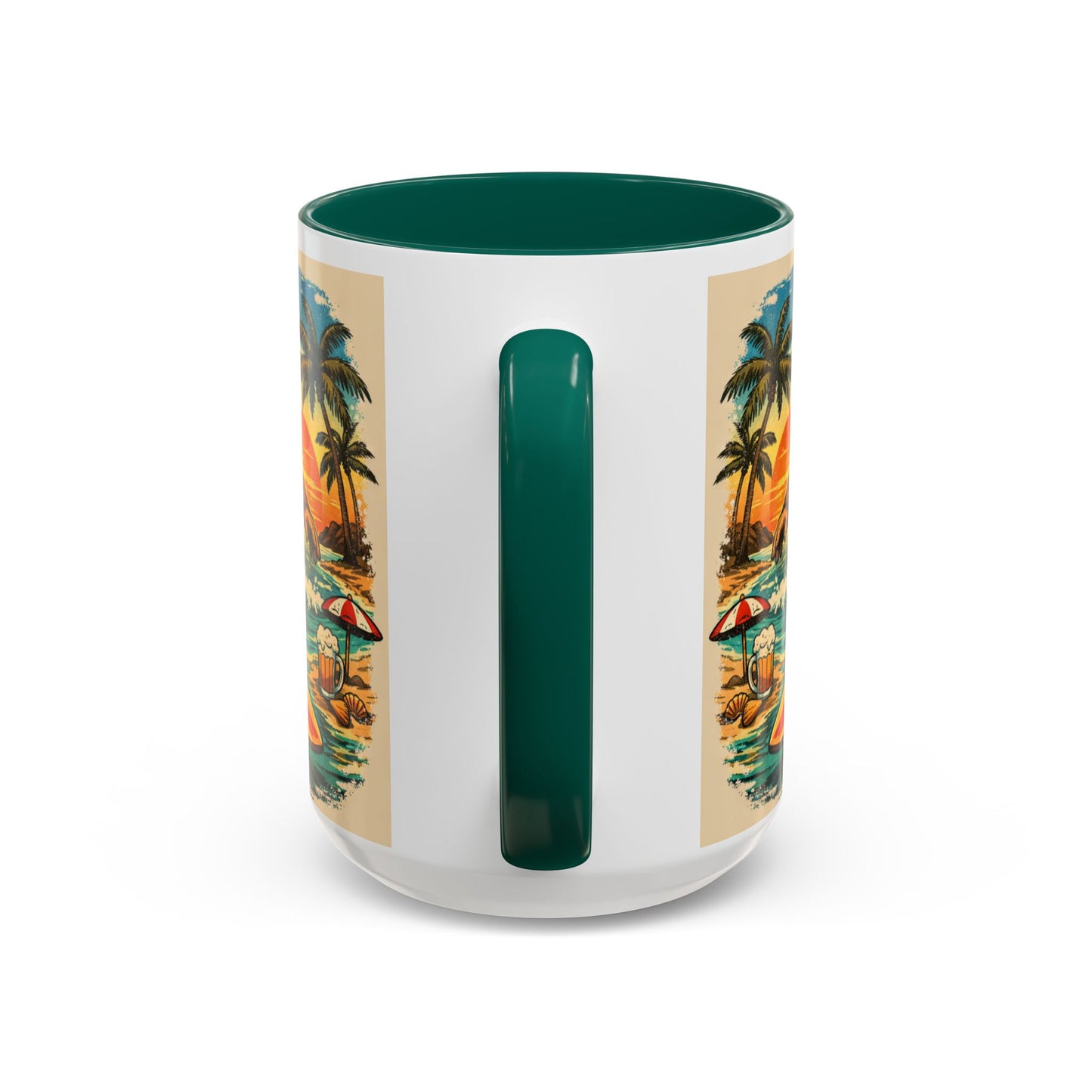 Surfing Bigfoot Mug | Retro Beach Sunset Bigfoot Wave Coffee Cup