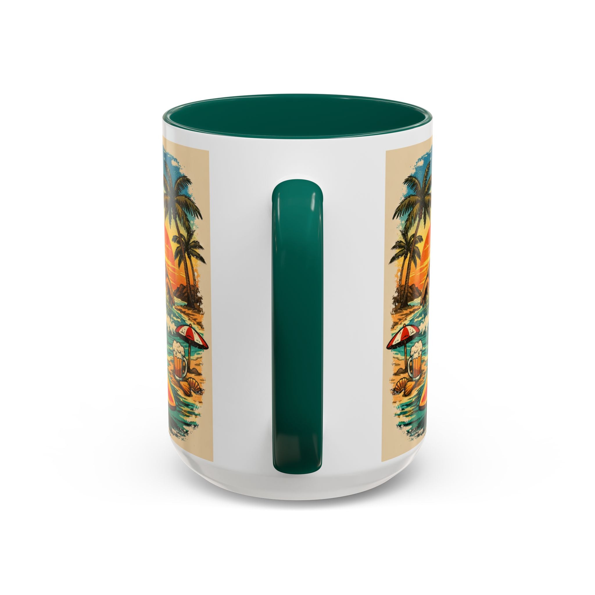 Surfing Bigfoot Mug | Retro Beach Sunset Bigfoot Wave Coffee Cup
