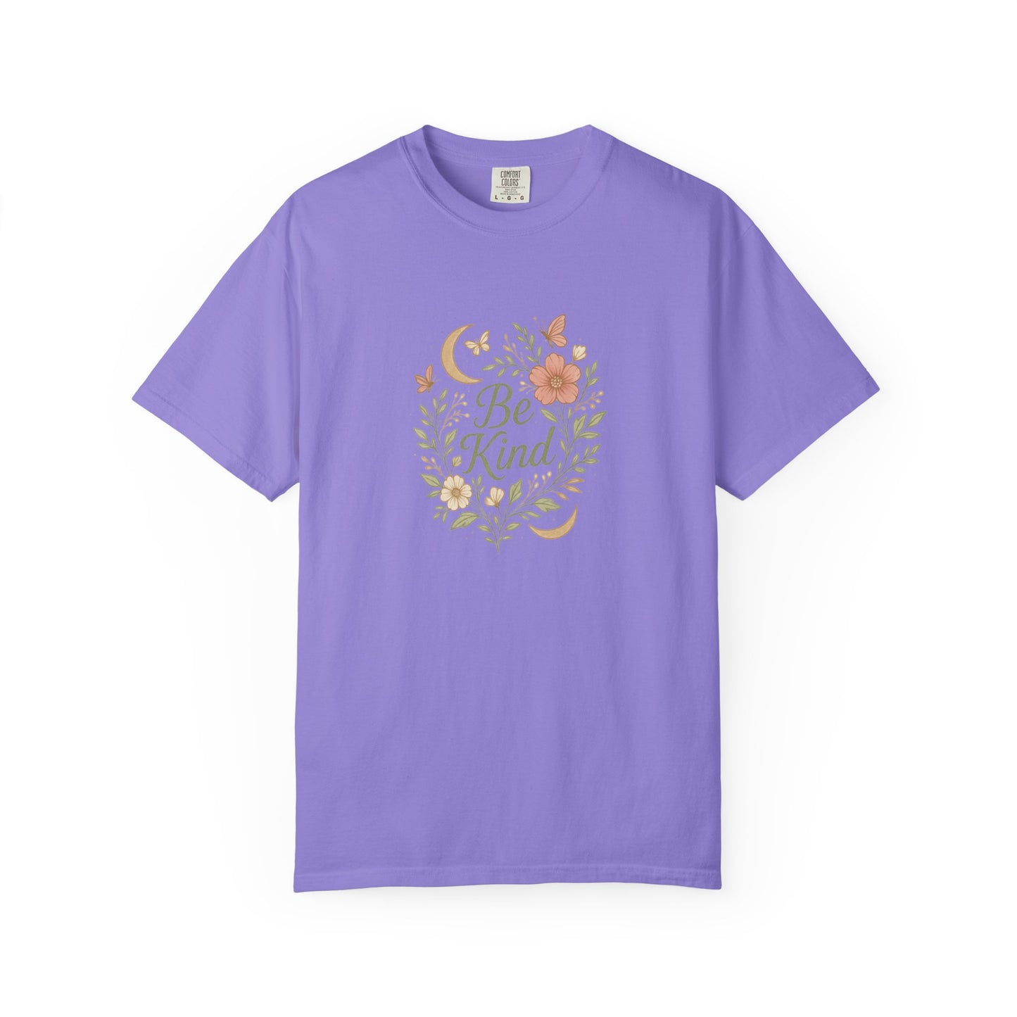 Be Kind Floral Wreath T-Shirt | Positive Quote, Boho Botanical Design