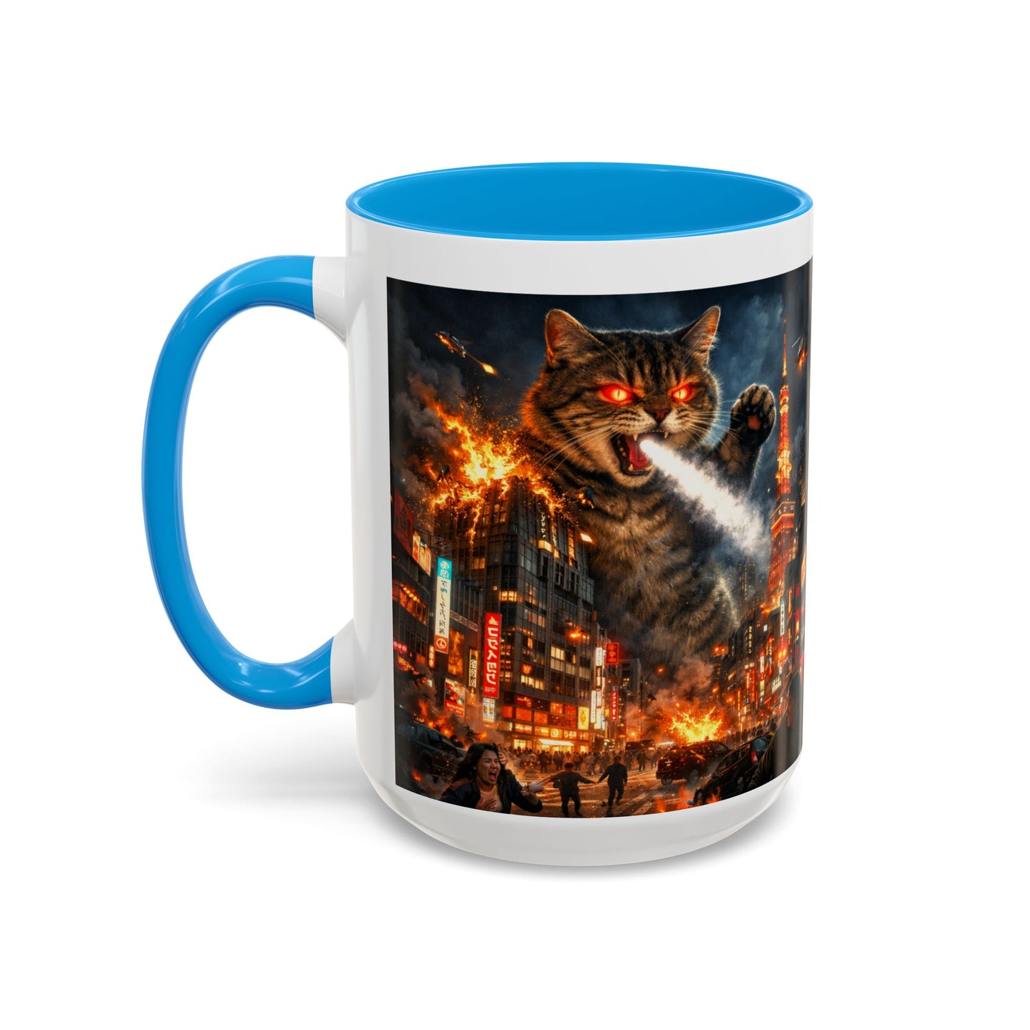 Catzilla Tokyo Cityscape Mug | Color Interior 11oz 15oz