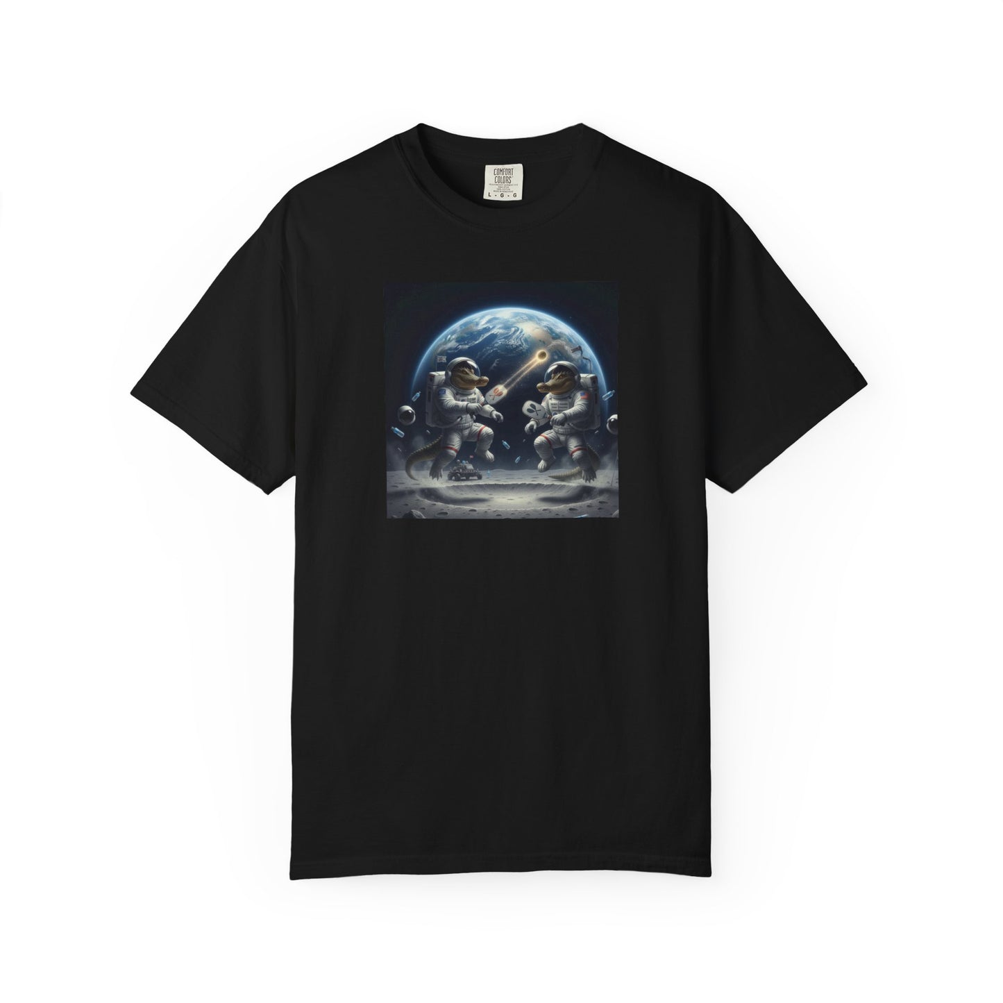 Gator Lunar Pickleball  T-shirt | Earth Background, Spacewalk Illustration