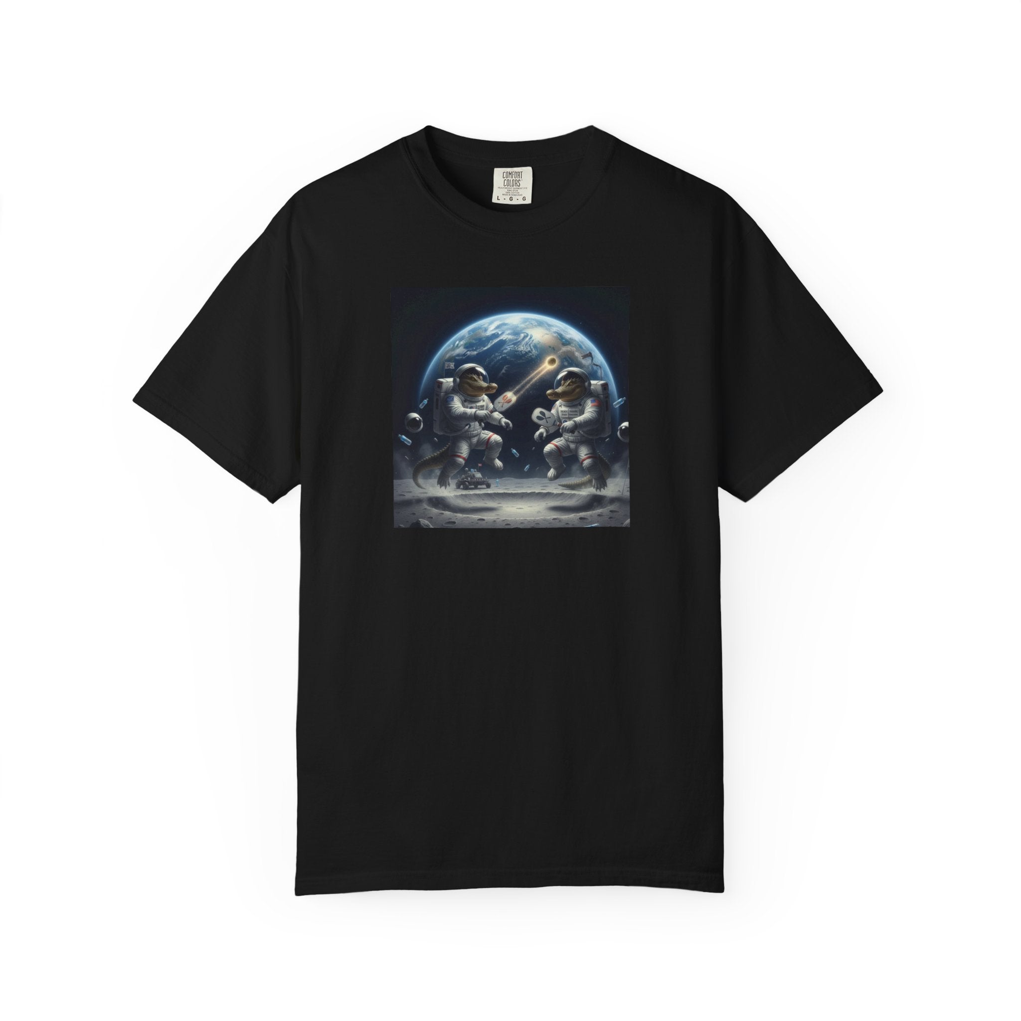 Gator Lunar Pickleball  T-shirt | Earth Background, Spacewalk Illustration