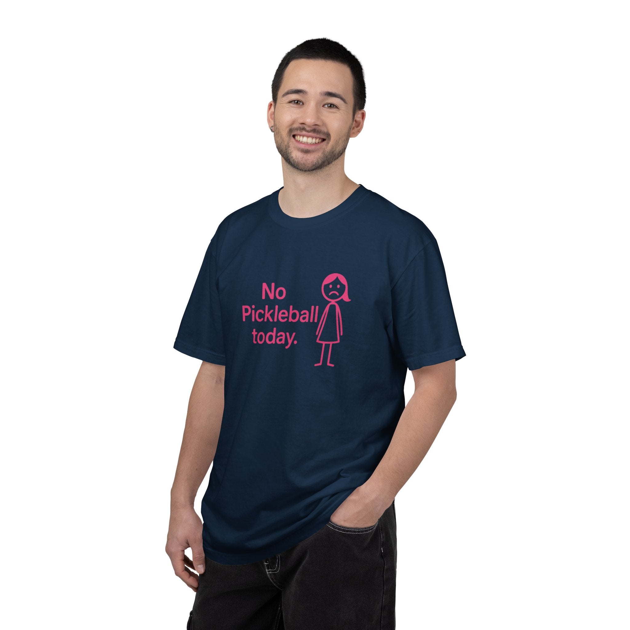 No Pickleball Today T-shirt | Funny Pickleball Saying, Pink Stick Figure Design