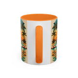 Surfing Bigfoot Mug | Retro Beach Sunset Bigfoot Wave Coffee Cup