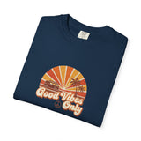 Good Vibes Only T-shirt | Retro Sunset Palm Peace Sign