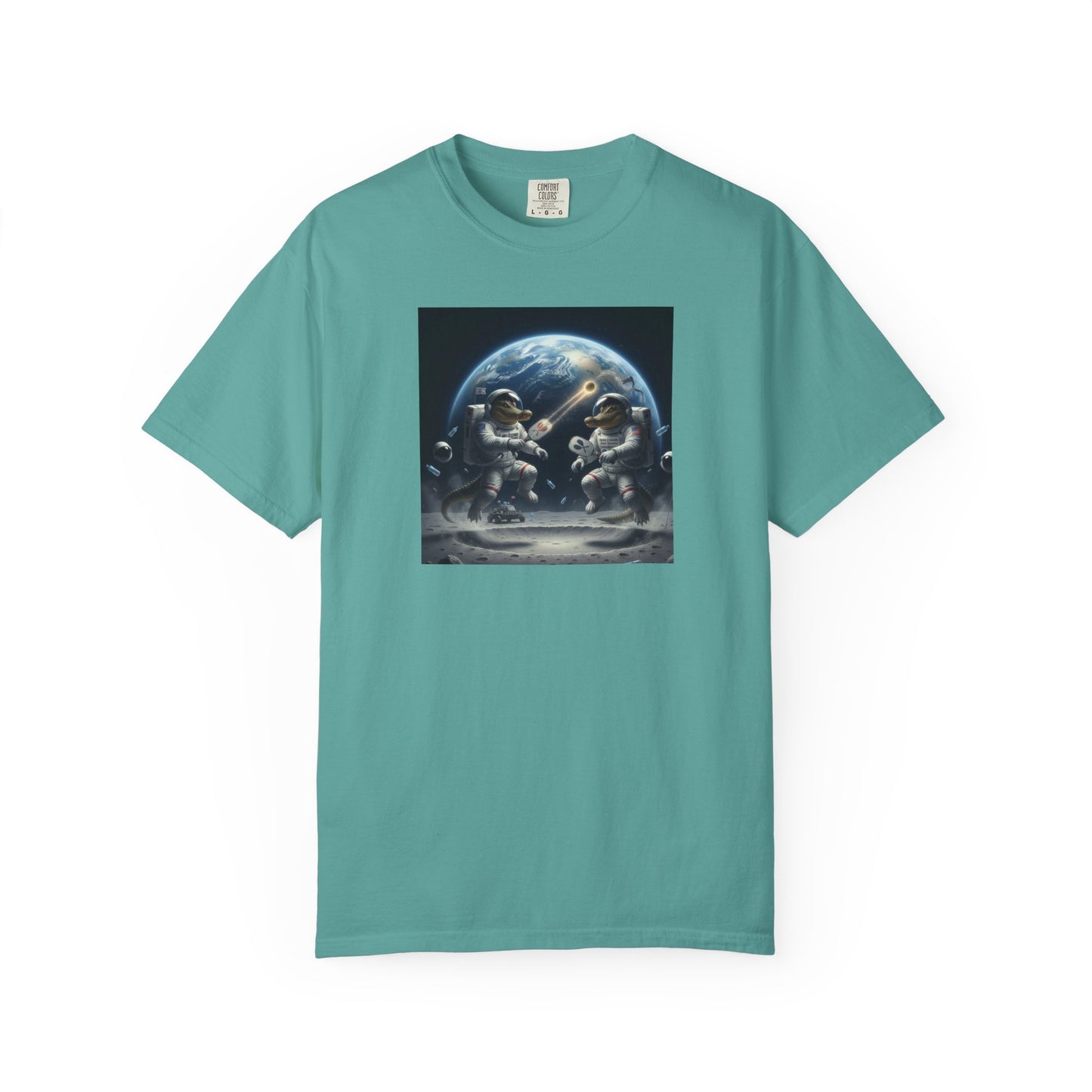 Gator Lunar Pickleball  T-shirt | Earth Background, Spacewalk Illustration