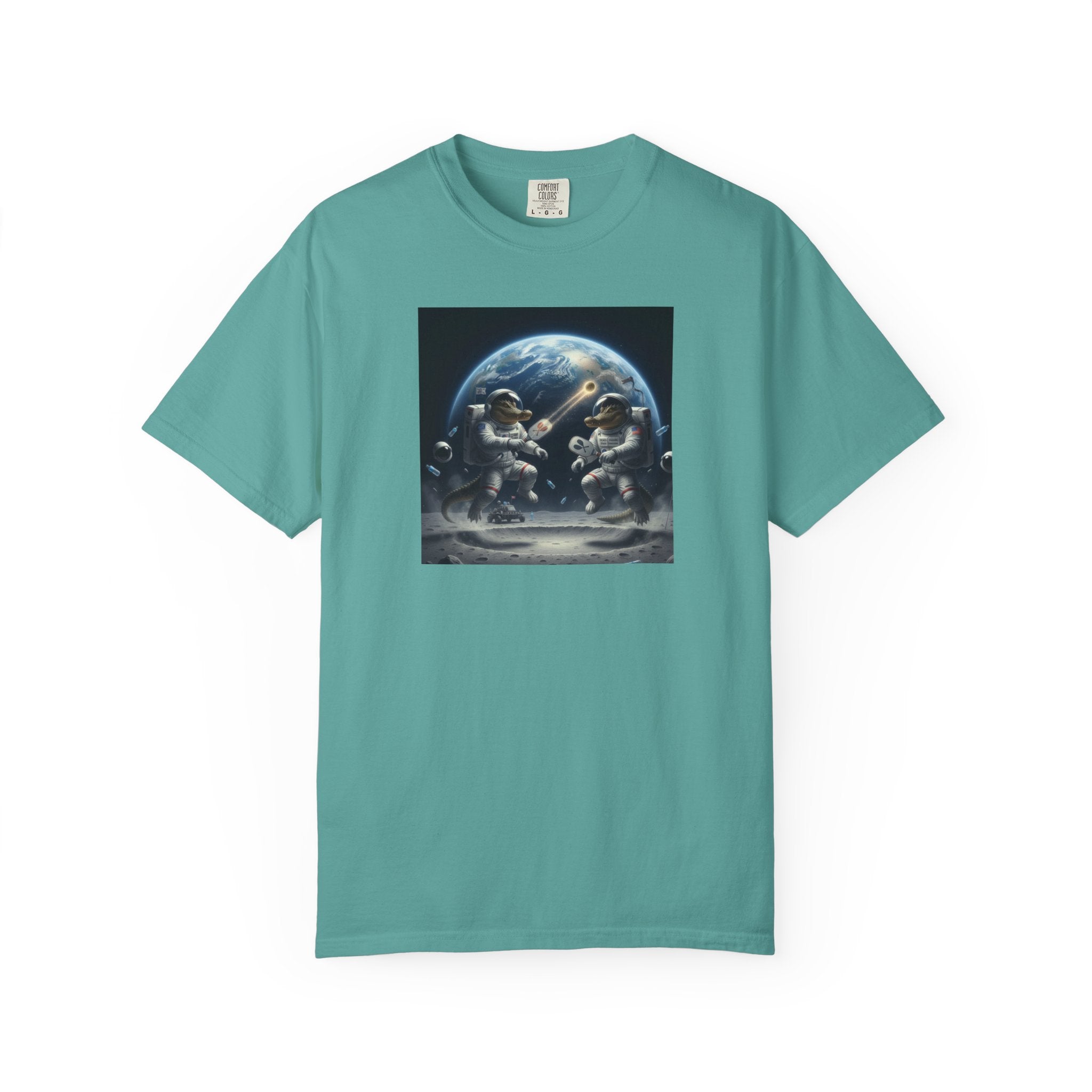 Gator Lunar Pickleball  T-shirt | Earth Background, Spacewalk Illustration