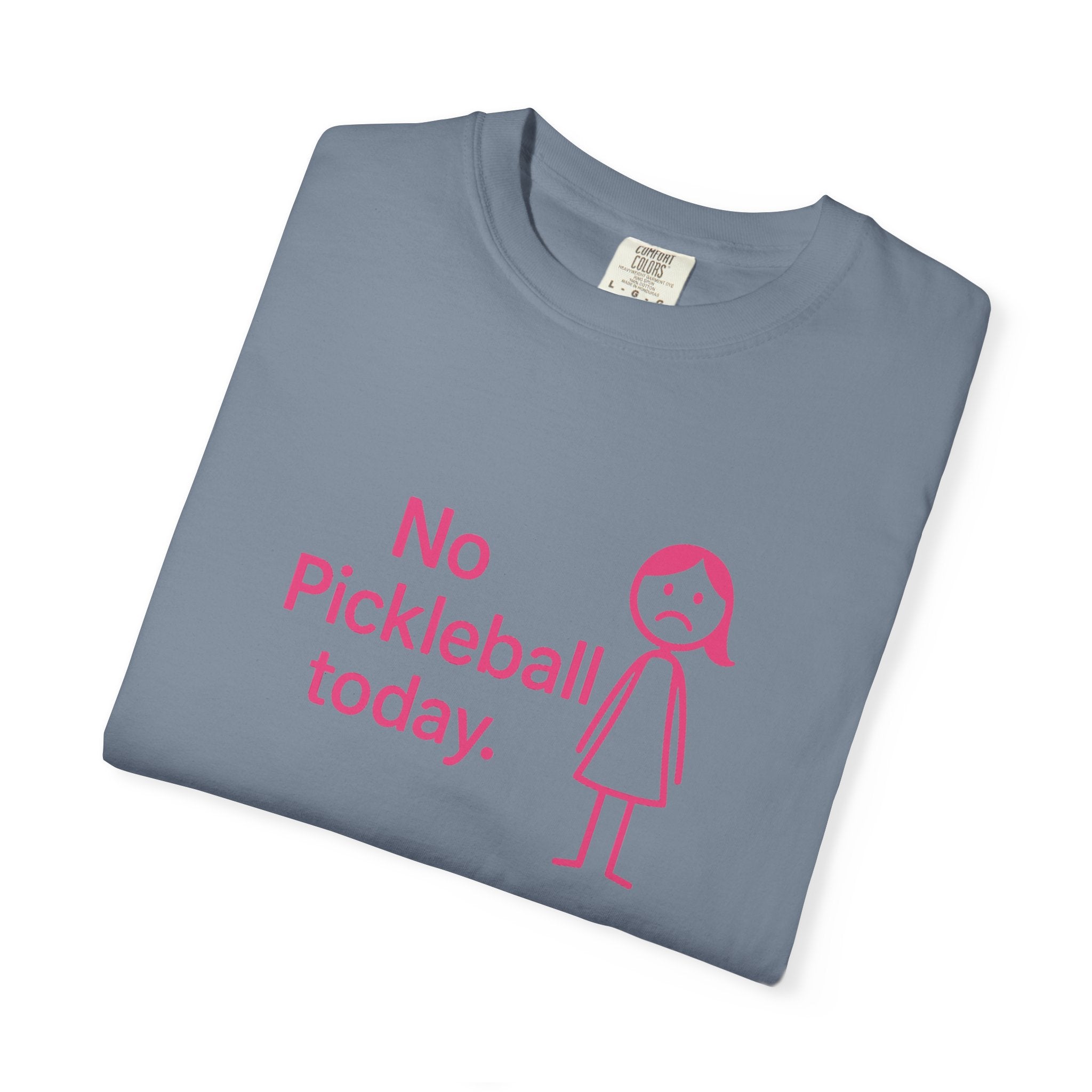 No Pickleball Today T-shirt | Funny Pickleball Saying, Pink Stick Figure Design