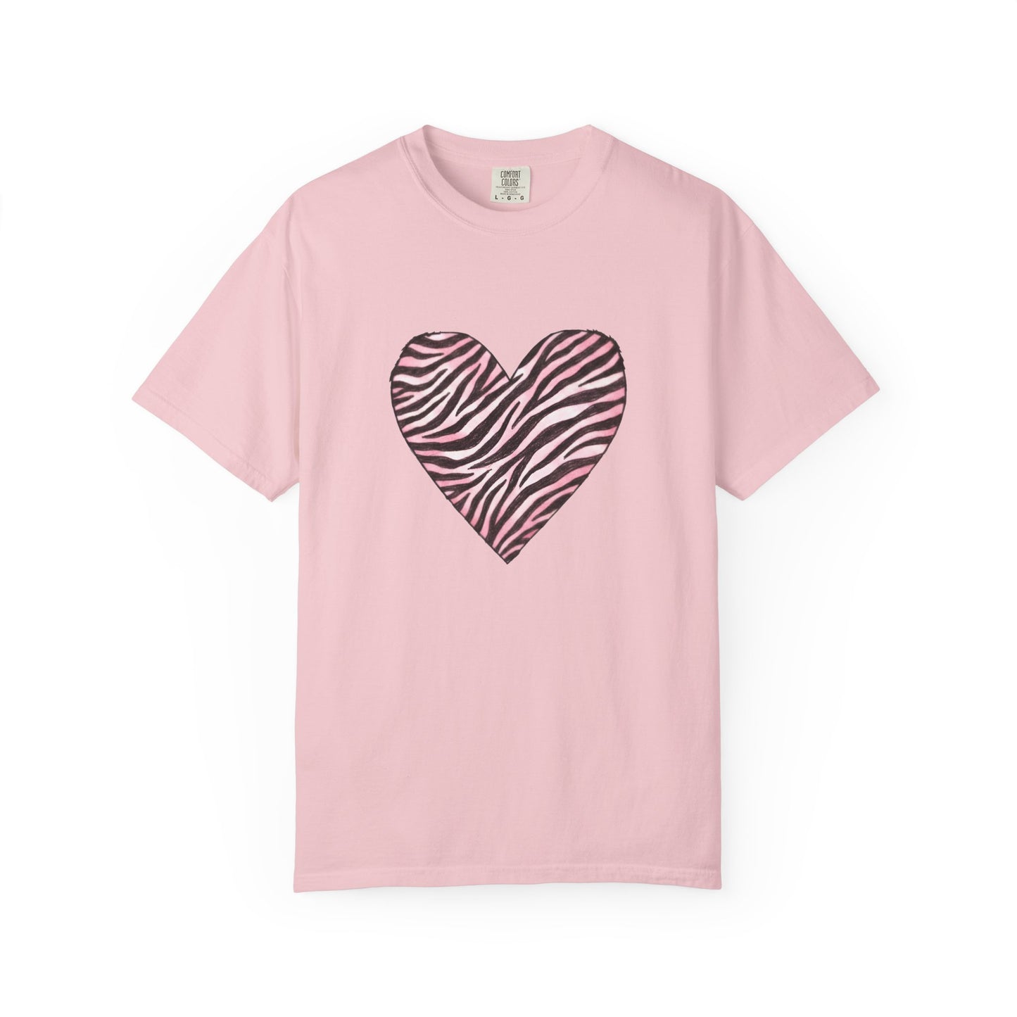 Pink Heart Zebra T-shirt | Romantic Zebra Heart Design