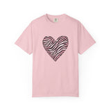 Pink Heart Zebra T-shirt | Romantic Zebra Heart Design