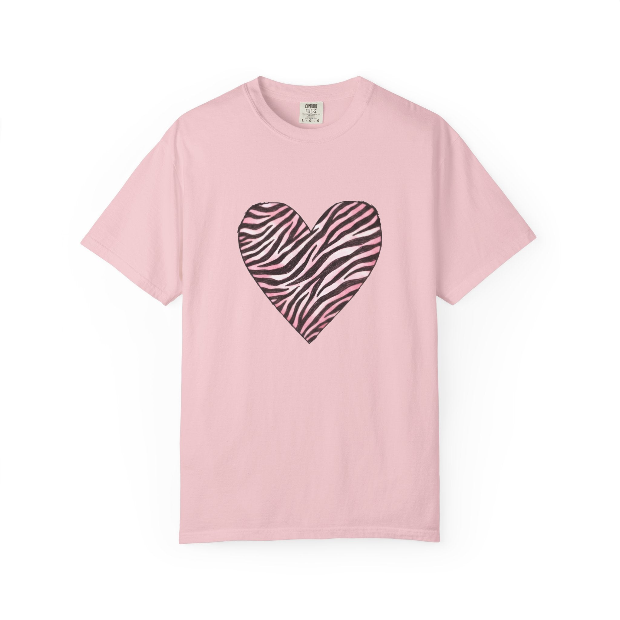 Pink Heart Zebra T-shirt | Romantic Zebra Heart Design