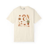 Boho Icons Mosaic T-Shirt | Crescent Moon Cactus Rainbows