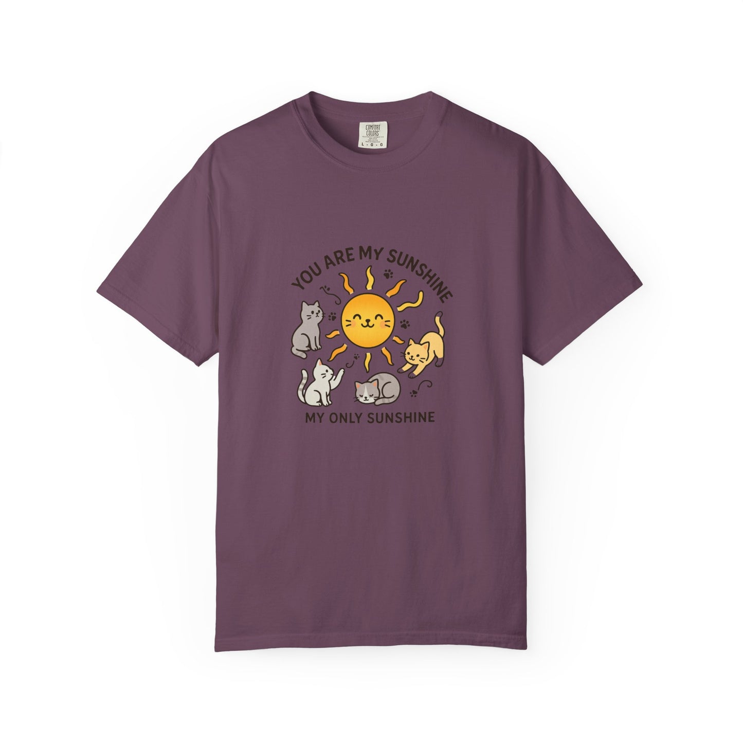 You Are My Sunshine Cat Illustration T-shirt | Cute Sun and Kittens