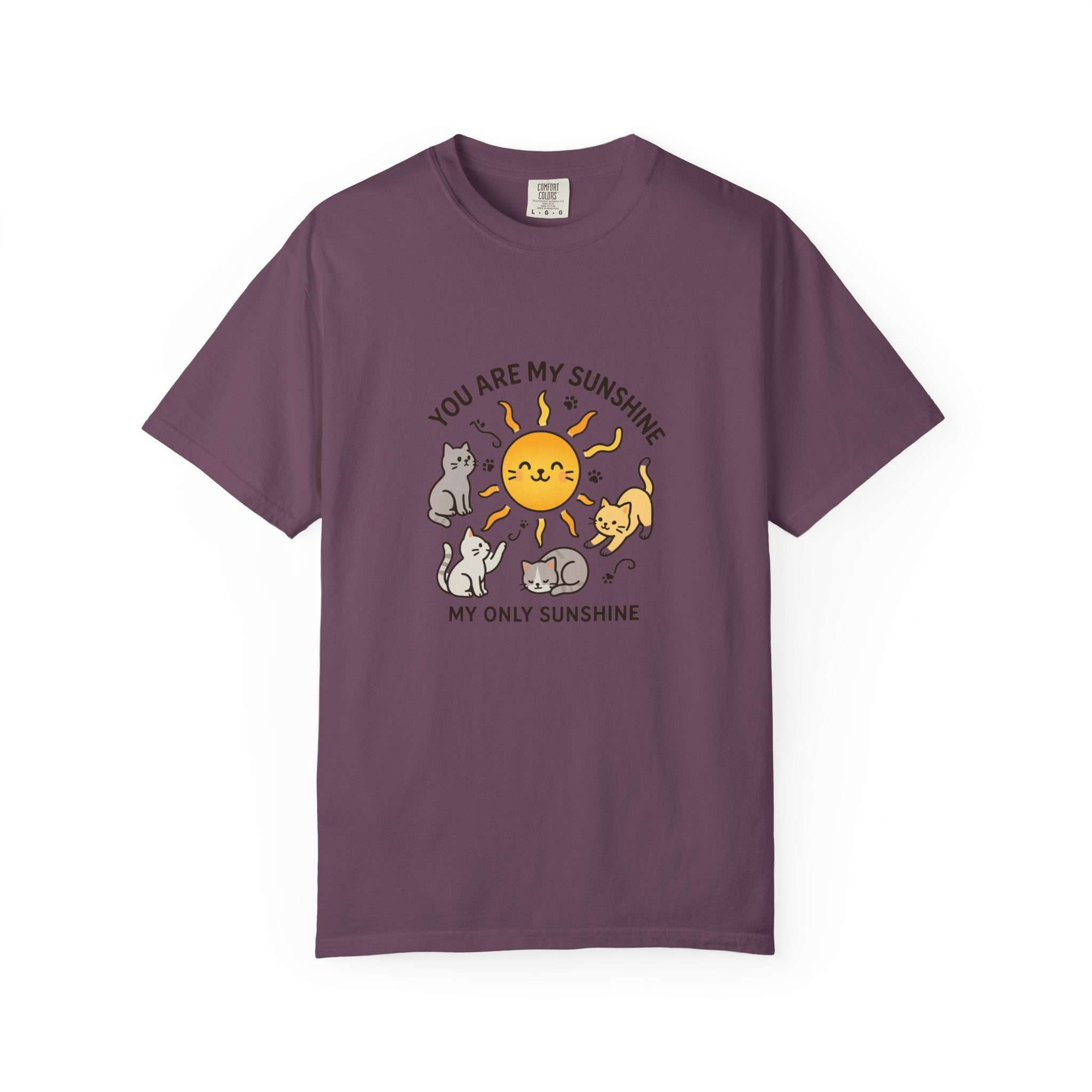 You Are My Sunshine Cat Illustration T-shirt | Cute Sun and Kittens