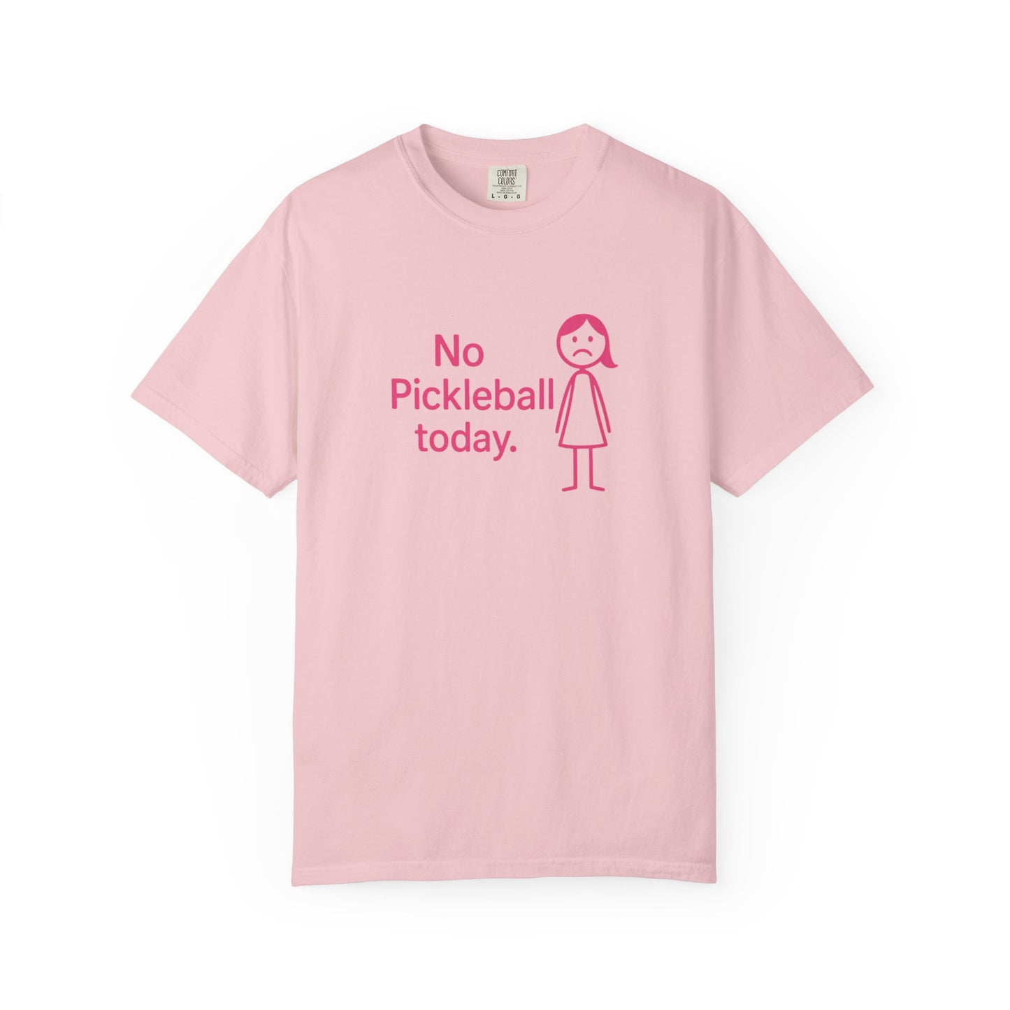 No Pickleball Today T-shirt | Funny Pickleball Saying, Pink Stick Figure Design