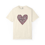 Pink Heart Zebra T-shirt | Romantic Zebra Heart Design
