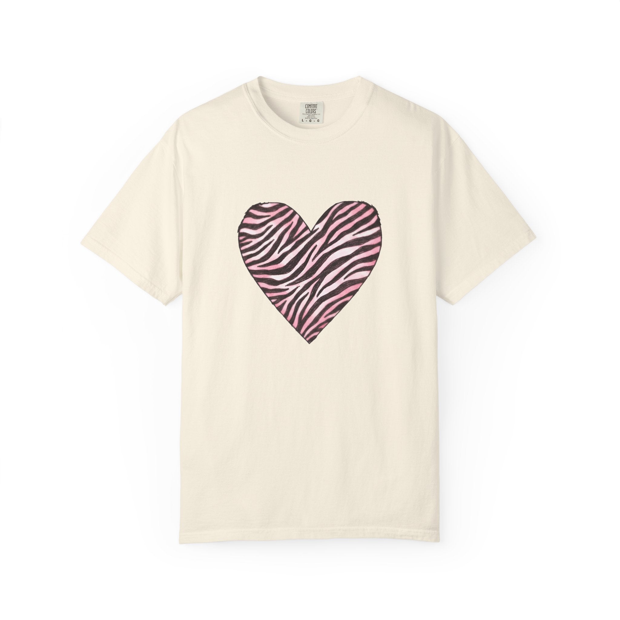 Pink Heart Zebra T-shirt | Romantic Zebra Heart Design