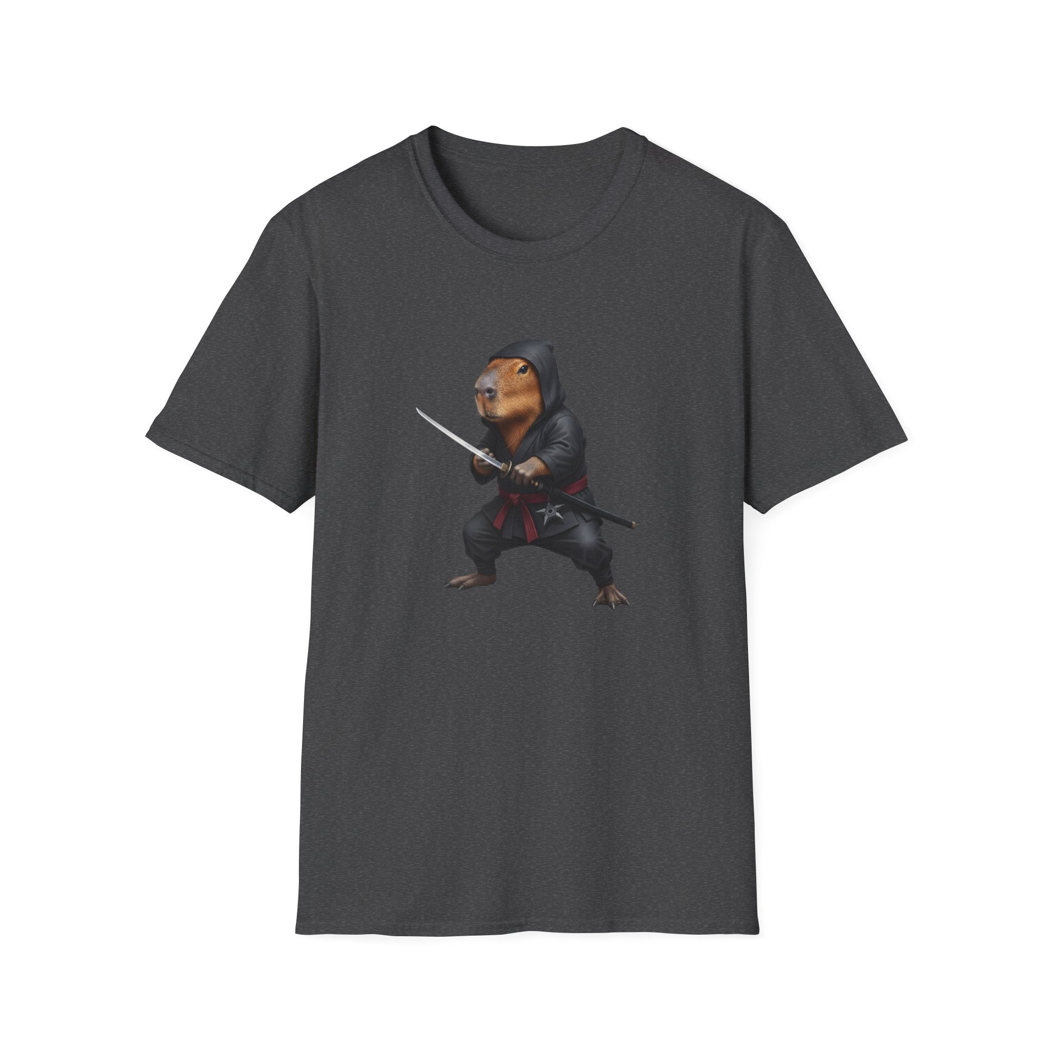 Stealthy Capybara Warrior T-Shirt | Zen Assassin Tactical Capy